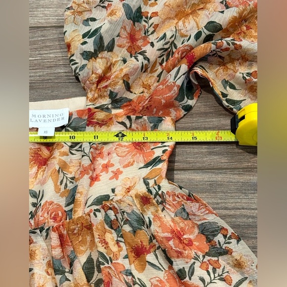 Morning Lavender Floral Empire Waist Balloon Sleeve Maxi Babydoll Dress - Picture 3 of 11